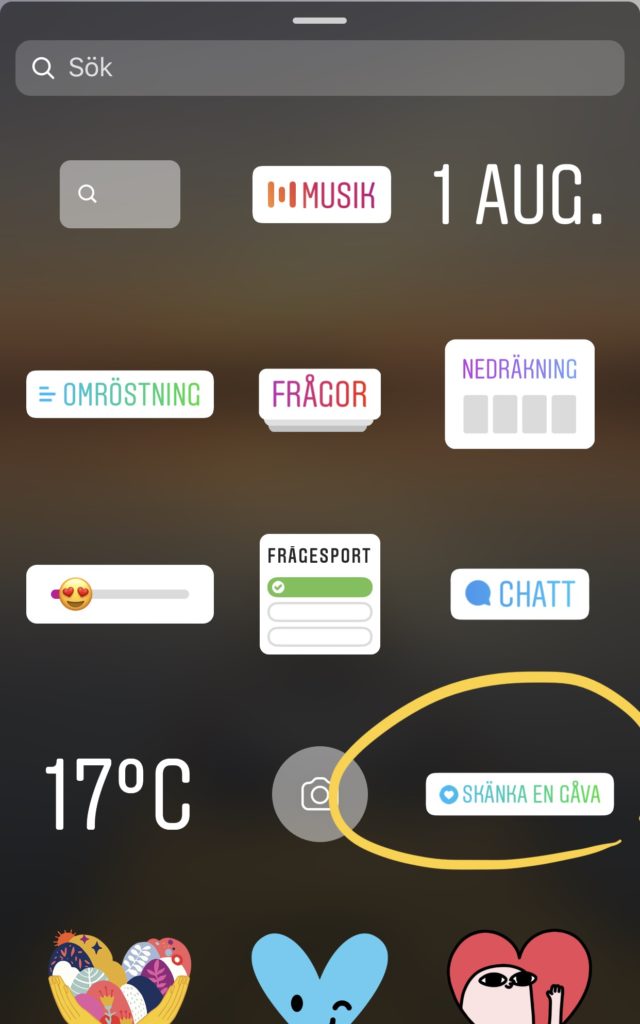 instagram donations sticker - dekal